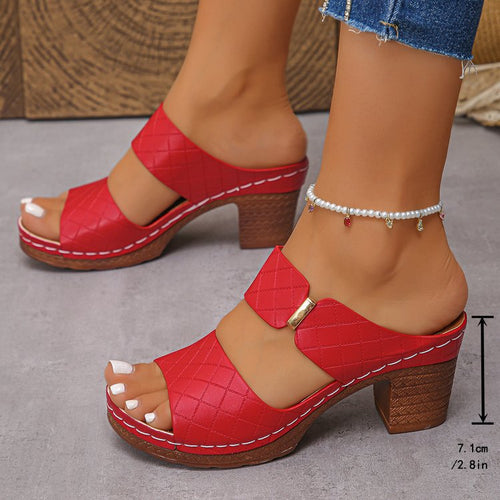 Damen elegante Absatzsandalen mit verstellbarem Riemen R&B