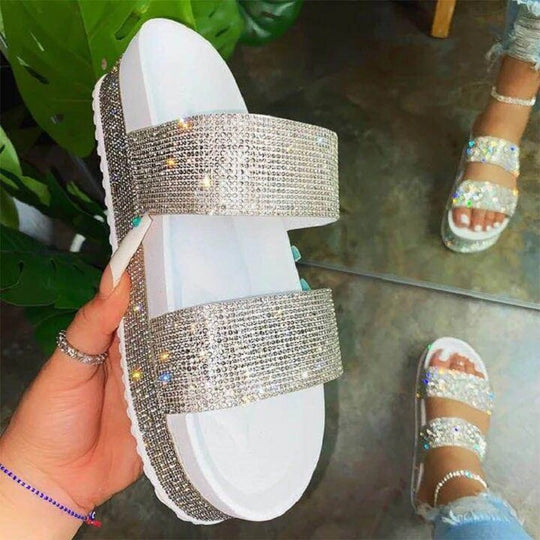 Damen Glamouröse Komfortsandalen mit Strassverzierungen R&B