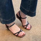 Damen elegante Strandsandalen mit verstellbaren Riemen und komfortablem Fußbett R&B