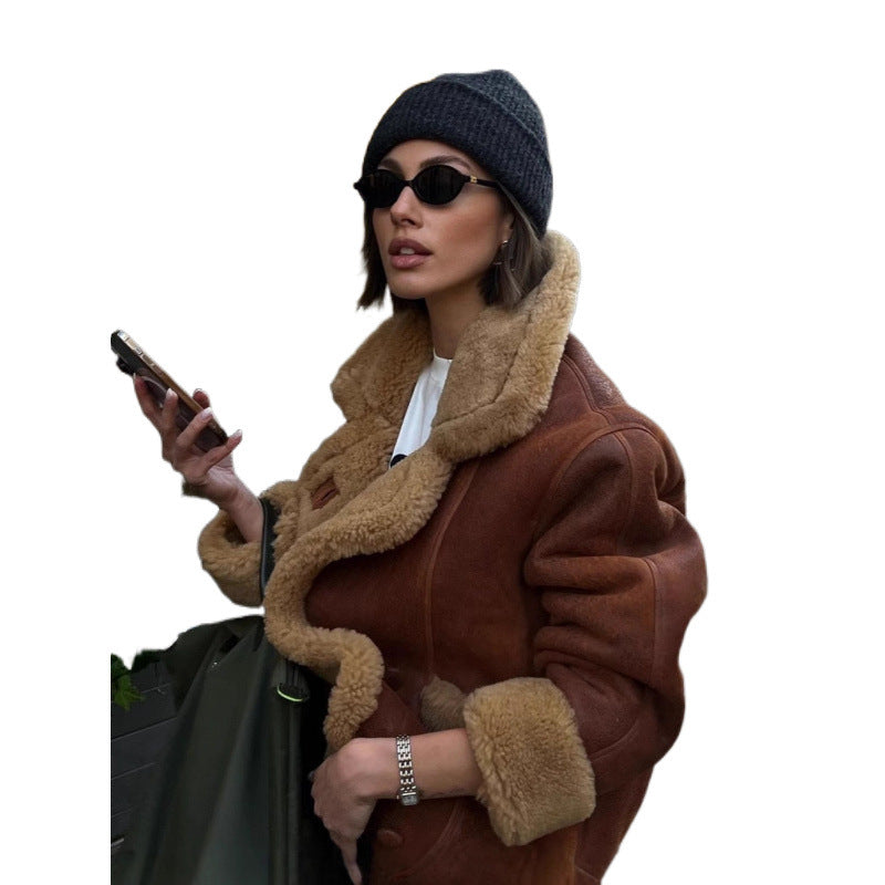 Damen Kunstfell jacke mit lässigem Oversized-Schnitt R&B