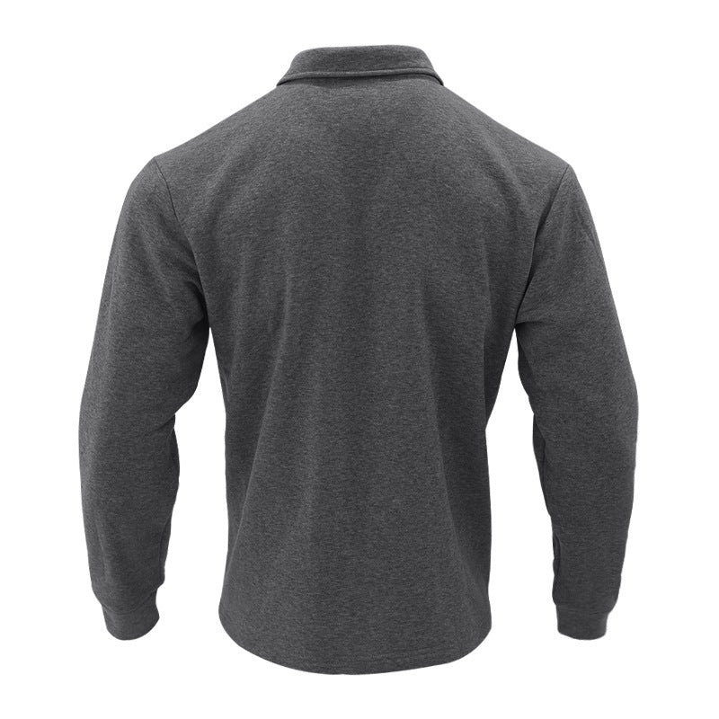 Herren Fleece-Hemdjacke mit zwei Brusttaschen und modischem Stehkragen R&B