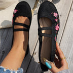 Damen Ballerinas mit floralem Stickdesign R&B