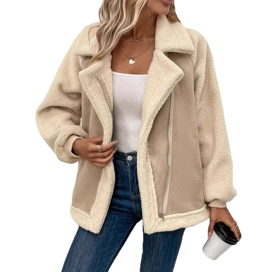 Damen Jacke aus kuscheligem Fleece mit Reißverschluss und oversized Schnitt R&B