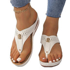 Damen Zehentrenner-Sandalen mit eleganter Perforation und modischem Akzent R&B