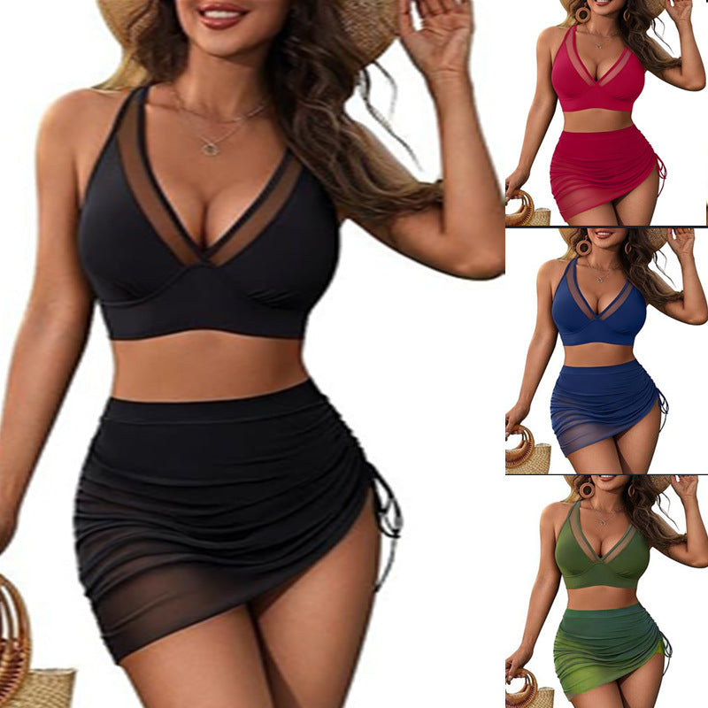 Damen Bikini-Set mit raffinierten Cut-Outs und modischem Leopardenmuster R&B