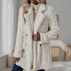 Damen Kuschelige Strickjacke mit hochfloriger Optik und knöpfbarem Verschluss R&B