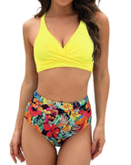 Damen Sportliches Bikini-Set mit stylischem Wickeloberteil und hochgeschnittenem Slip R&B