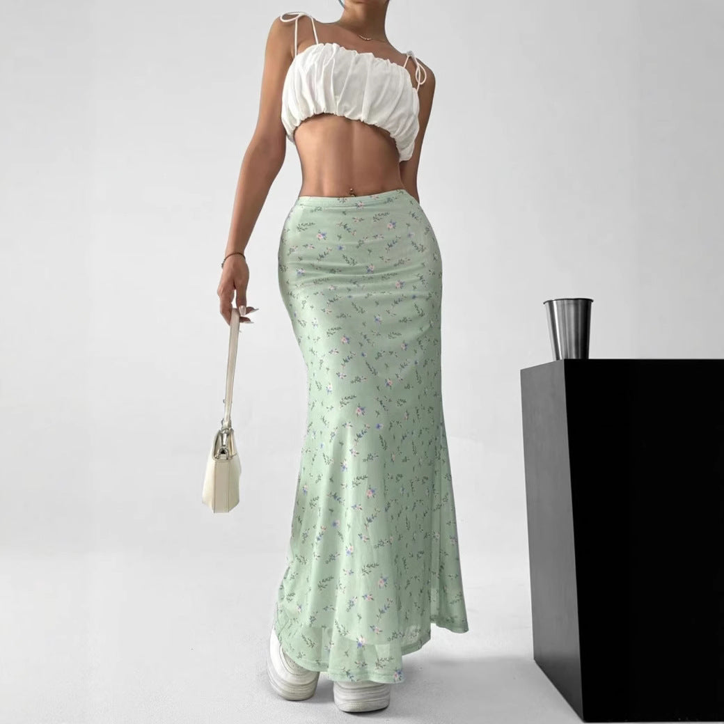 Damen Maxirock mit floralem Muster und luftiger Passform R&B