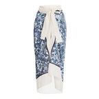 Damen Badeanzug-Set mit elegantem Wickelrock und modischem Floral-Design R&B