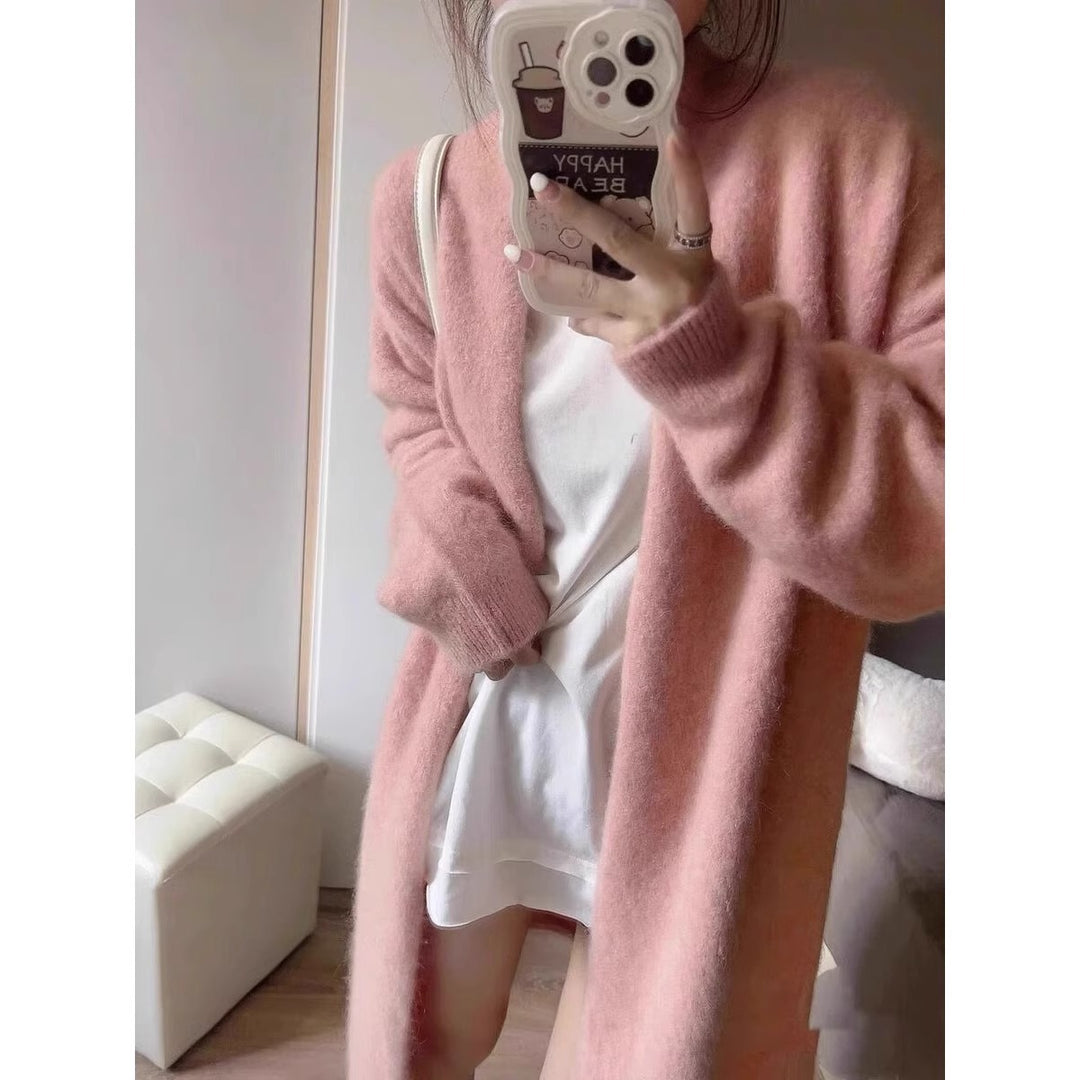 Damen Gemütliche Strickjacke mit oversized Schnitt und sanften Puffärmeln R&B