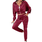 Damen Trainingsanzug mit cropped Jacke und elastischem Bund R&B