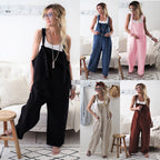 Damen Lässiger Overall mit breiten Beinen und praktischen Taschen R&B