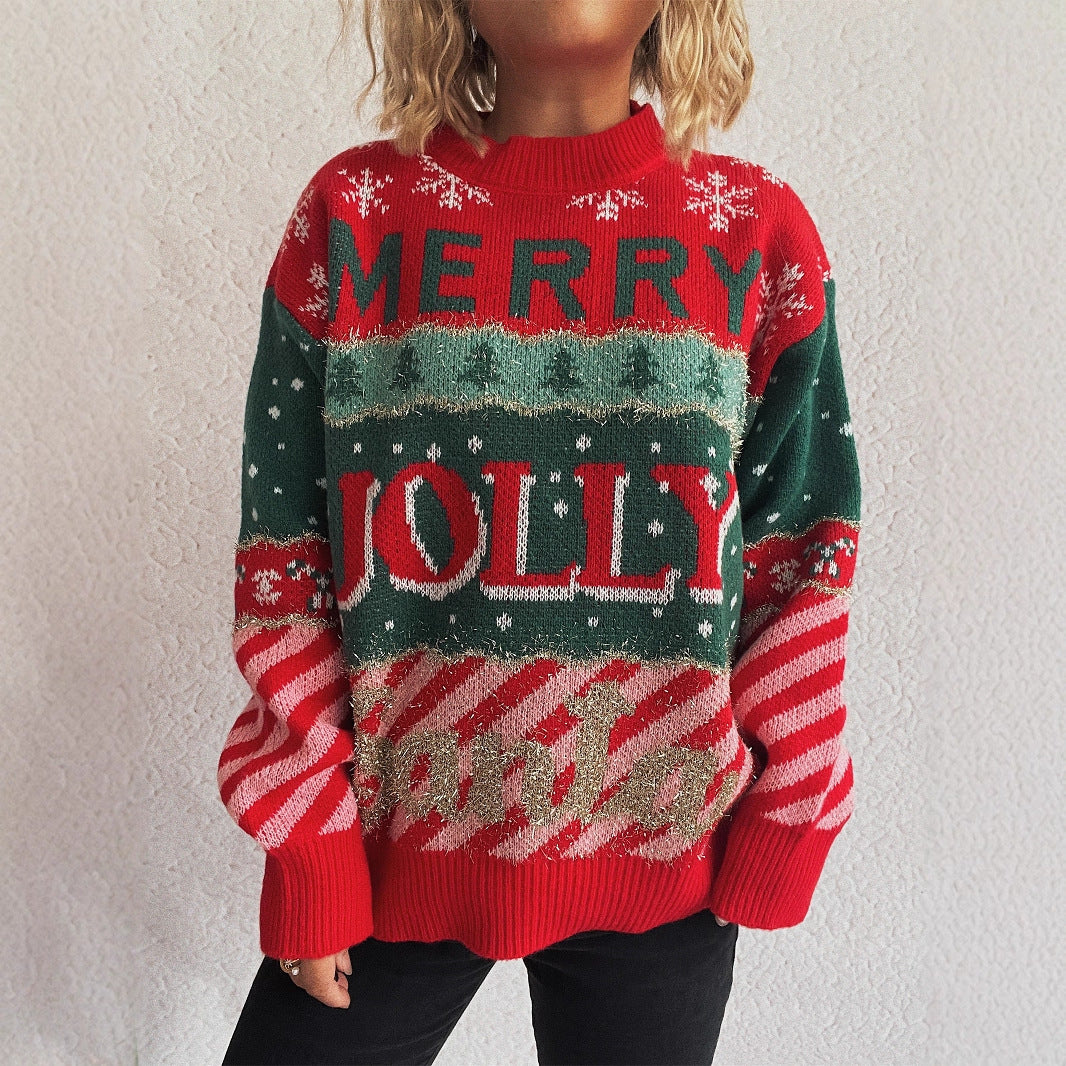 Damen Weihnachts-Pullover mit unverwechselbarem Motiv und gemütlichem Schnitt R&B