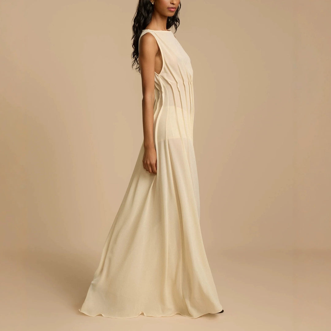 Damen Langes Abendkleid mit raffinierten Falten R&B