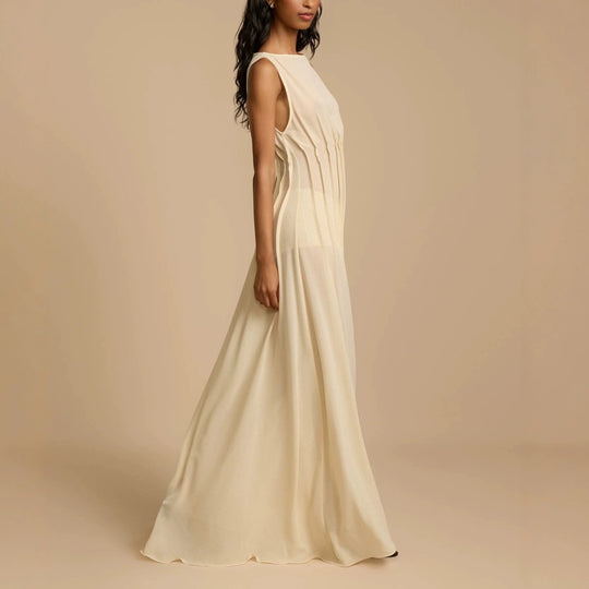 Damen Langes Abendkleid mit raffinierten Falten R&B