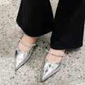 Damen Elegante und funkelnde Pumps mit spitzem Design und glamourösem Akzent R&B