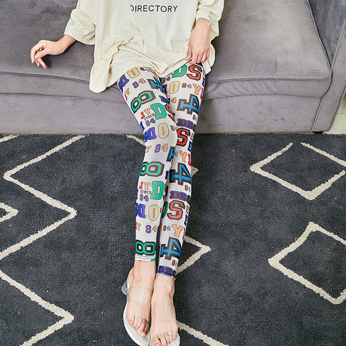 Damen Leggings mit modischem Schriftzug R&B