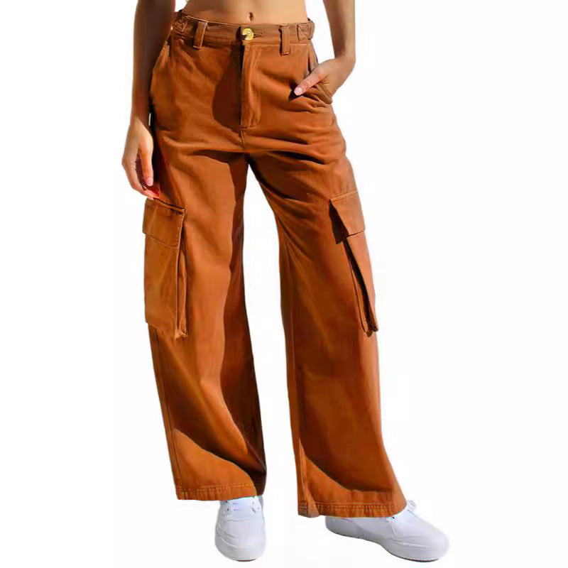Damen Cargo-Hose mit weitem Bein und praktischen Taschen R&B