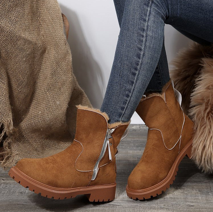 Damen modische Winterboots mit weichem Innenfutter und robustem Profil R&B