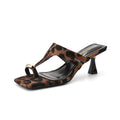 Damen elegante Mules mit geschmackvollem Leopardenmuster und modischem Absatz