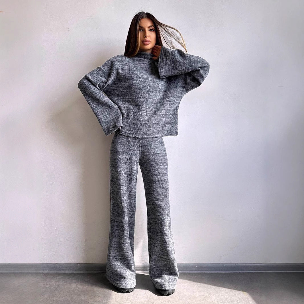Damen Bequemer Sweat-Loungewear-Anzug mit weitem Schnitt und hohen Ärmeln R&B