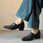 Damen elegante Slipper mit modischem V-Ausschnitt und komfortablem Blockabsatz