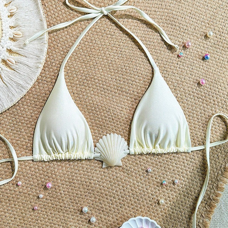 Damen Triangel-Bikini mit dekorativer Muschel R&B