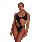 Damen Einteiliger Badeanzug mit aufregendem Cut-Out-Design und sportlichem Schnitt R&B