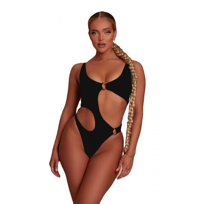 Damen Einteiliger Badeanzug mit aufregendem Cut-Out-Design und sportlichem Schnitt R&B