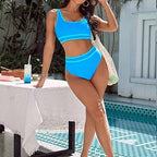 Damen Sportlicher Hochgeschnittener Bikini R&B