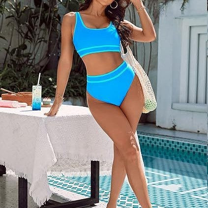 Damen Sportlicher Hochgeschnittener Bikini R&B