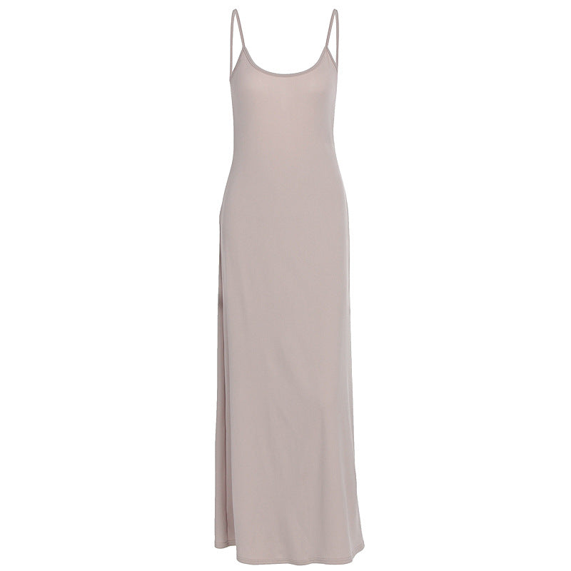 Damen Elegantes Maxikleid mit schlichten Trägern und fließendem Schnitt R&B