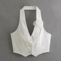 Damen Elegante Weste mit Blütenapplikation R&B