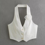 Damen Elegante Weste mit Blütenapplikation R&B