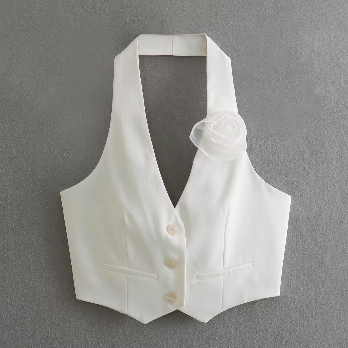 Damen Elegante Weste mit Blütenapplikation R&B