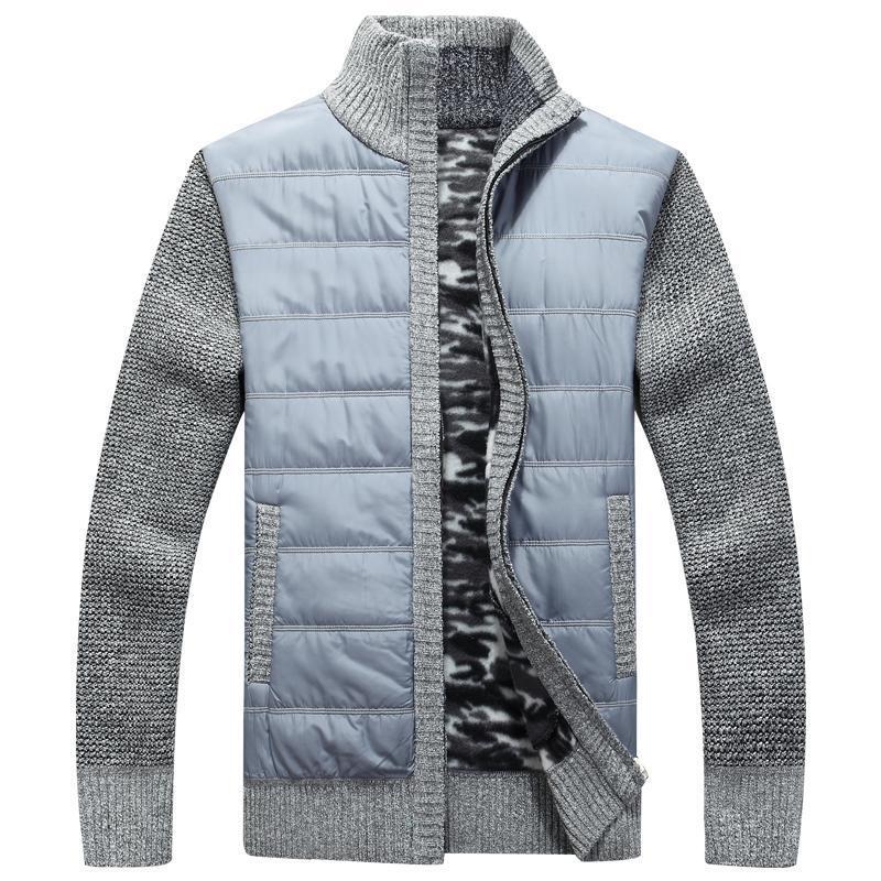 Herren moderne Steppjacke mit Strickärmeln R&B
