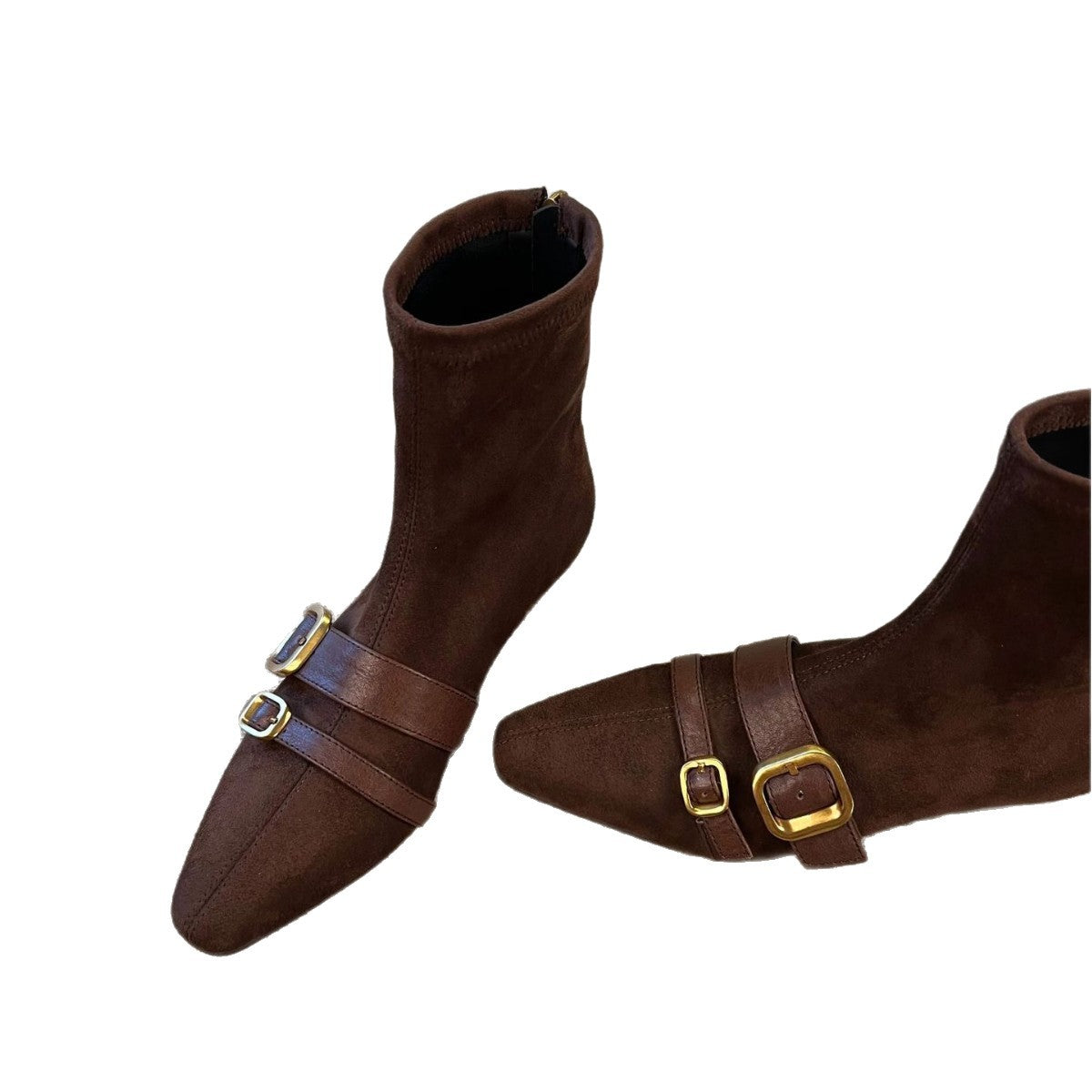 Damen Ankle Boots mit elegantem Riemen und spitz zulaufendem Design