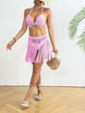 Damen Häkel-Bikini-Set mit Fransen R&B