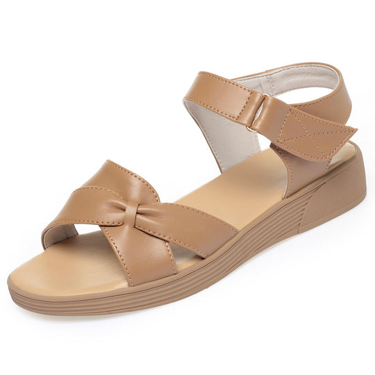 Damen Komfortable Riemchen-Sandalen mit verstellbarem Verschluss und eleganter Schleife R&B