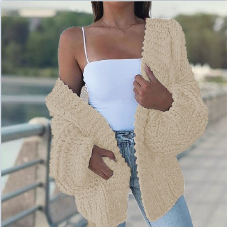 Damen Grobstrickjacke mit lässigem Schnitt und tiefen Taschen R&B