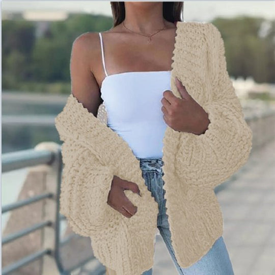 Damen Grobstrickjacke mit lässigem Schnitt und tiefen Taschen R&B