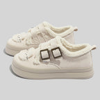 Damen Komfortable Sneaker mit weichem Innenfutter und dekorativen Riemen