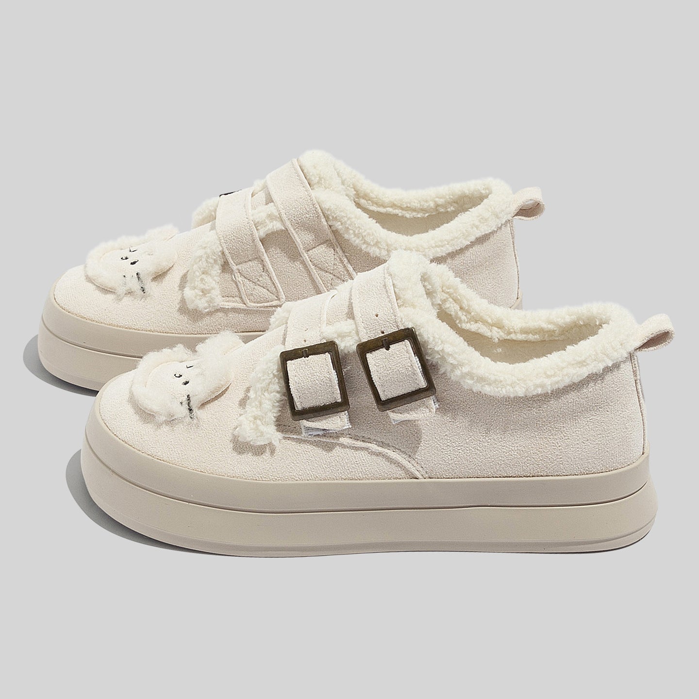 Damen Komfortable Sneaker mit weichem Innenfutter und dekorativen Riemen