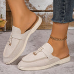 Damen Mokassin-Pantoletten mit elegantem Design und hochwertiger Oberflächenstruktur R&B