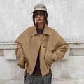Damen oversized Wickeljacke mit lässigem Schnitt und praktischen Taschen R&B