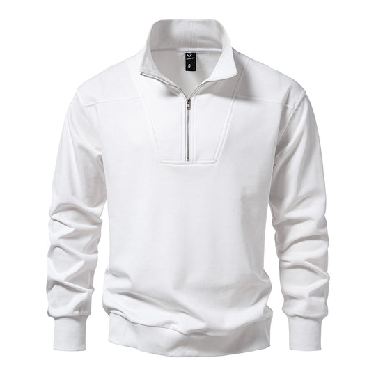 Herren modischer Sweatpullover mit stylischem Stehkragen und praktischem 1/4 Reißverschluss R&B