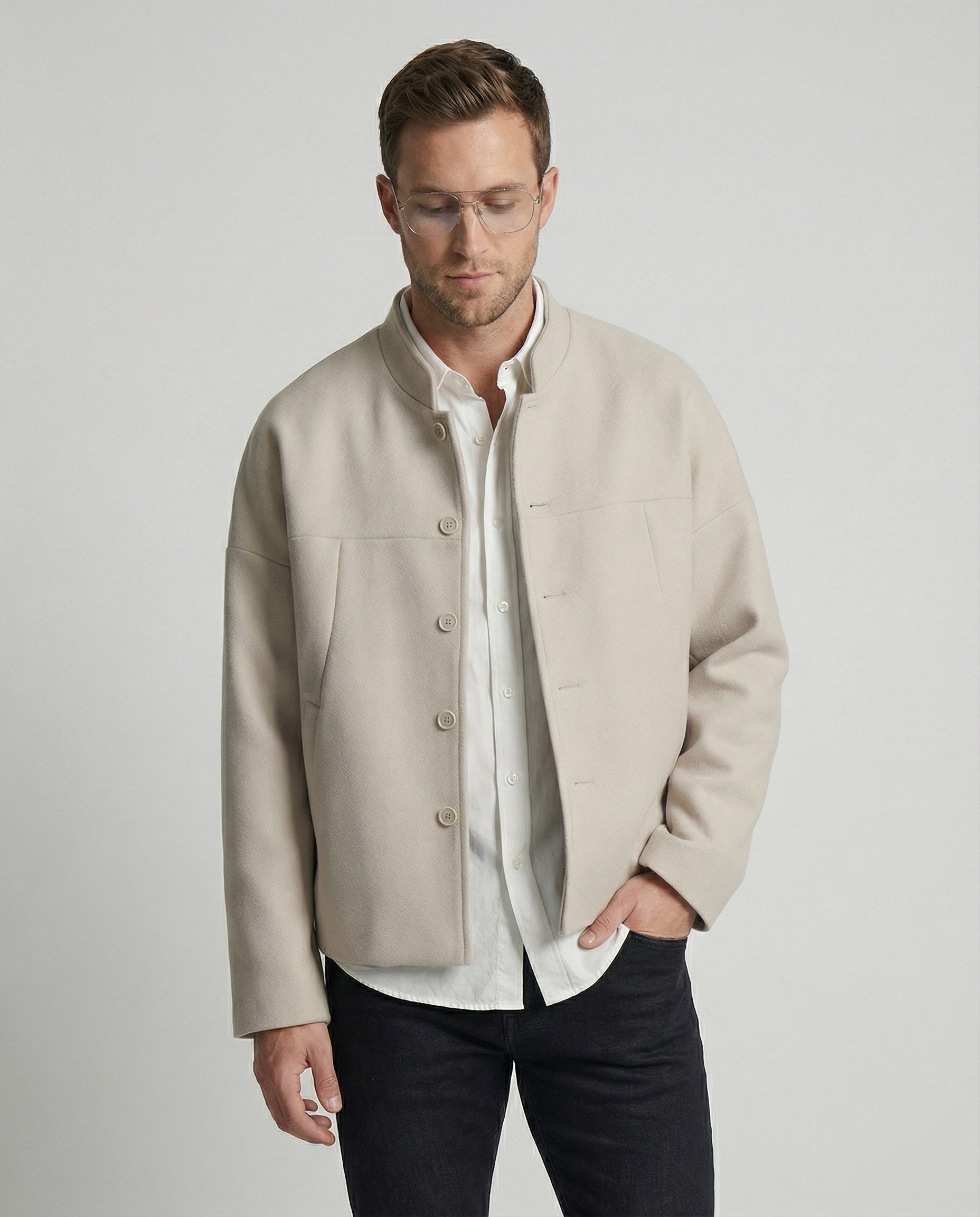 Herren Jacke im Neo-Chinese Style Stehkragen Herbst Freizeit