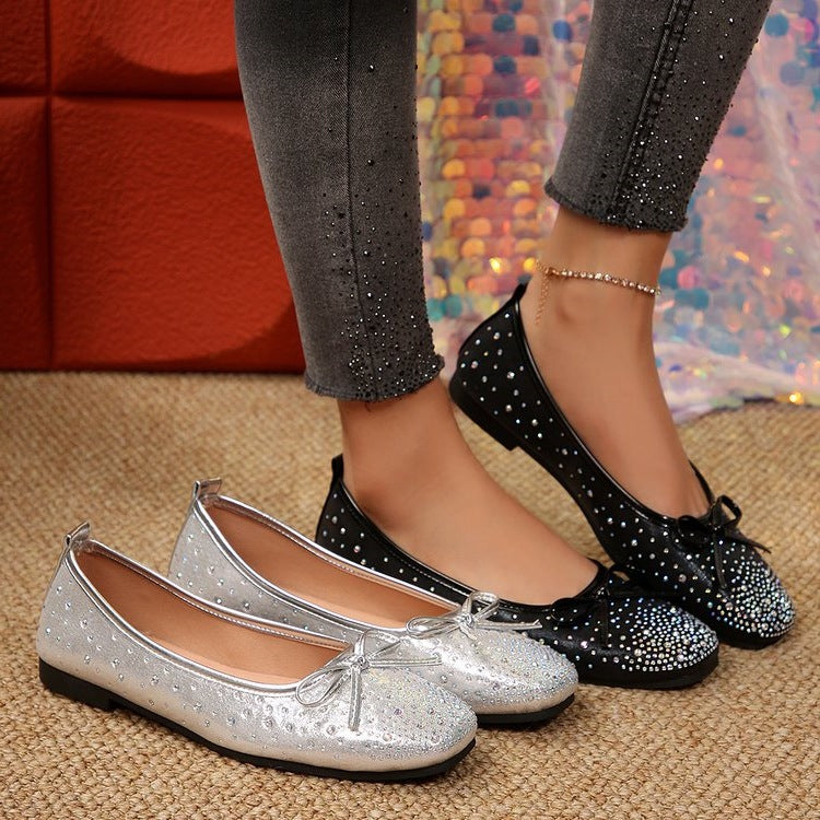 Damen Ballerinas mit funkelnden Strass-Applikationen R&B