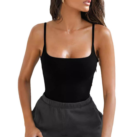 Damen ärmelloses Ripp-Tanktop mit flexibler Passform und dekorativen Raffung R&B