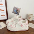 Damen Sneakers mit modischen Stern-Applikationen und dämpfender Sohle